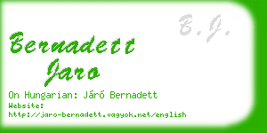 bernadett jaro business card
