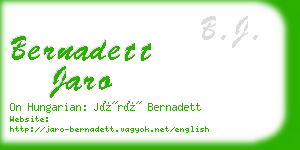 bernadett jaro business card